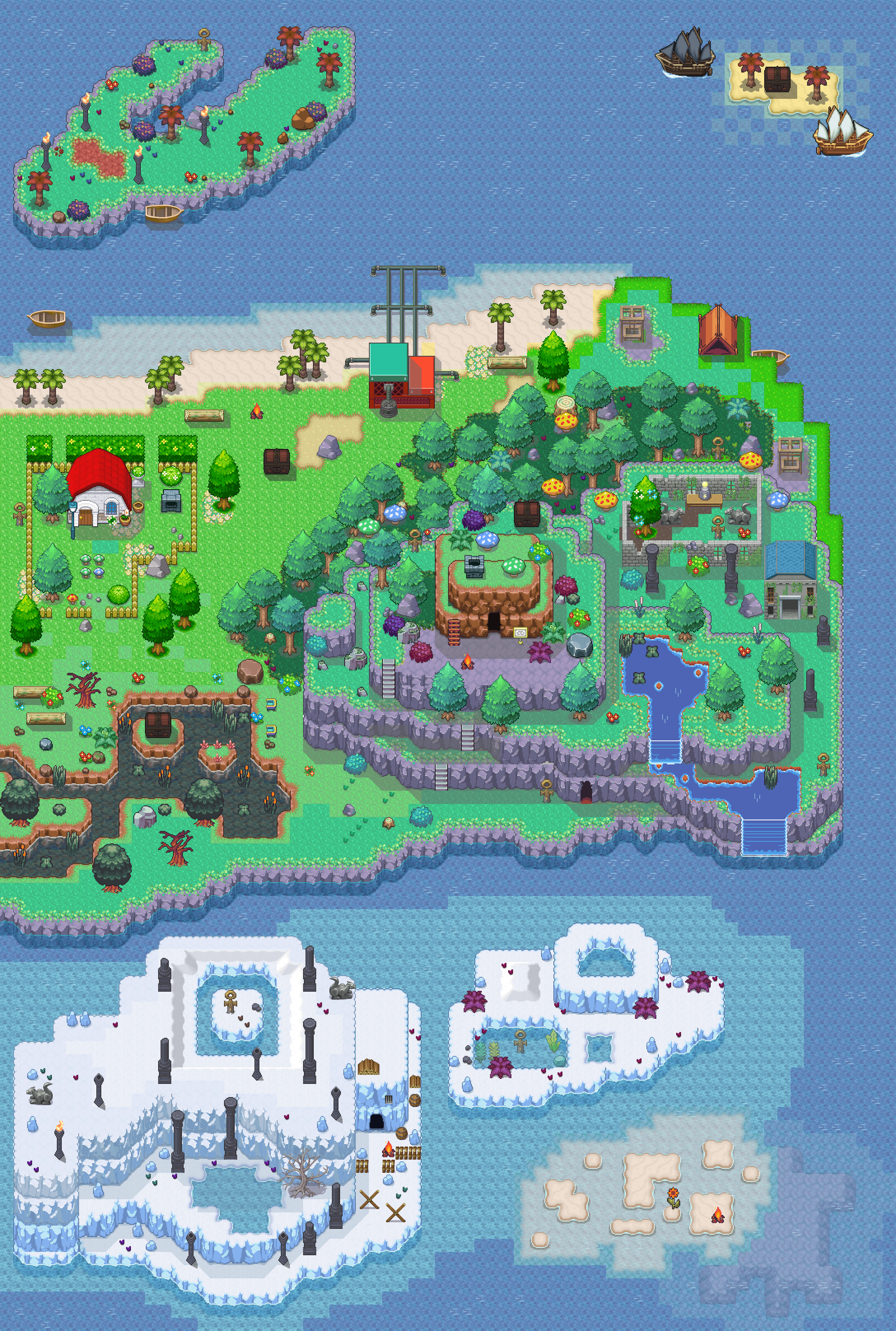 The Nuvatra map — full overview of the Dawn's Journey world